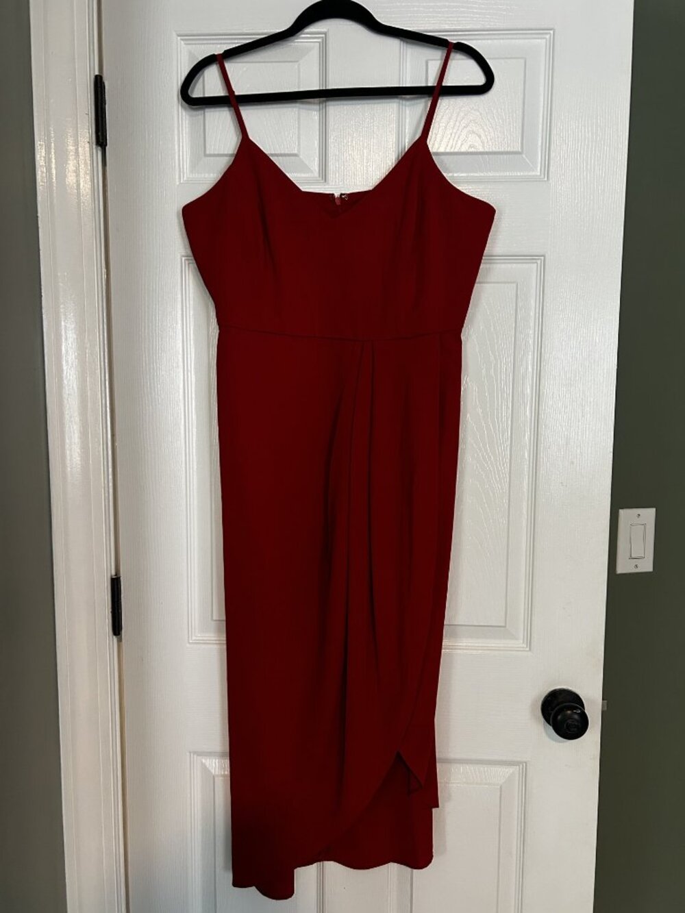 Lulus Red Sleeveless Midi Dress Tulip Hem Spaghetti Strap Size XL